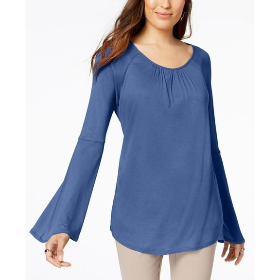 Style & Co Lantern Sleeve Top Peri Dream XS