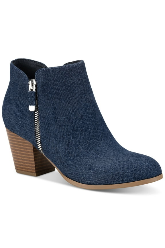 Style Co Masrinaa Block-Heel Ankle Boot Snake Denim 11M