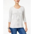 thumbnail image 1 of Style & Co Metallic Star Sweatshirt Stars White M, 1 of 1
