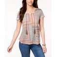 thumbnail image 1 of Style & Co Mixed Print Peasant Top Extraordinary Steps L, 1 of 1