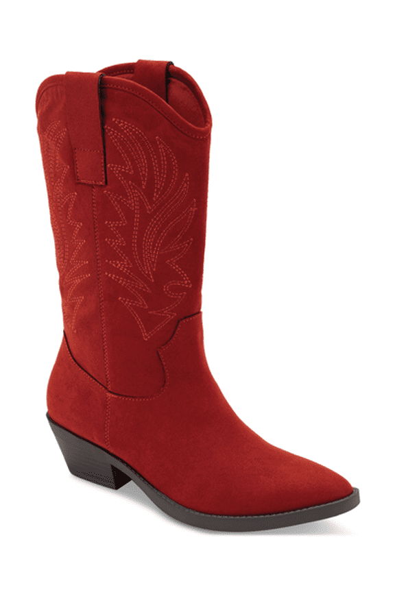 Style Co Miyyaa Cowboy Booties Red Micro 10M