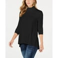 thumbnail image 1 of Style & Co Mock Neck High Low Top Deep Black XS, 1 of 1