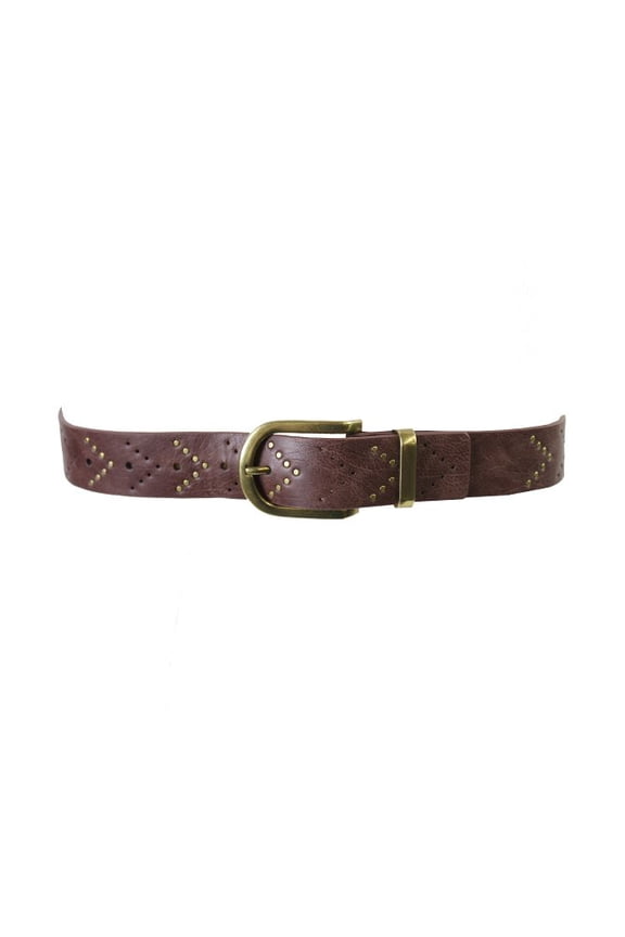 Style & Co NEW Brown Gold Studded Size Large L Women's Belt Accessory