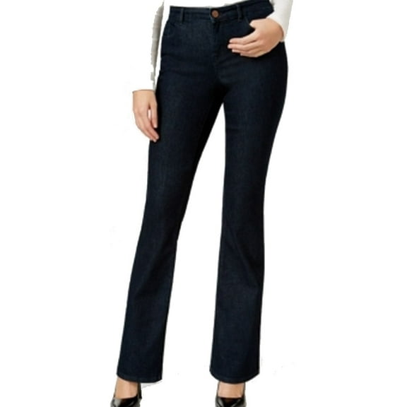 Style&Co. NEW Dark Blue Women's Size 4X33 Flare Seamed Stretch Jeans