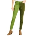thumbnail image 1 of Style & Co Petite Colorblocked Mid-Rise Curvy Skinny Jeans Winter Moss 12P, 1 of 1