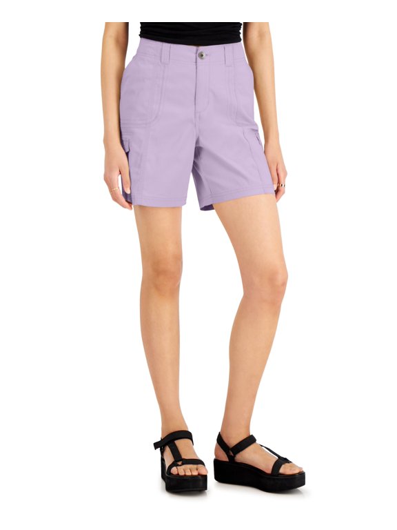Style & Co Petite Comfort Waist Cargo Shorts Lavender Bouque 16P