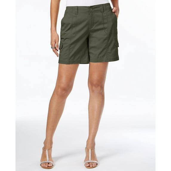 Style & Co Petite Comfort Waist Cargo Shorts Olive Sprig 8P