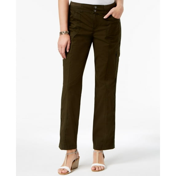 Style & Co Petite Convertible Cargo Pants Evening Olive 6P