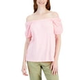 thumbnail image 1 of Style & Co Petite Cotton Off The Shoulder Top Pink Icing PXS, 1 of 1