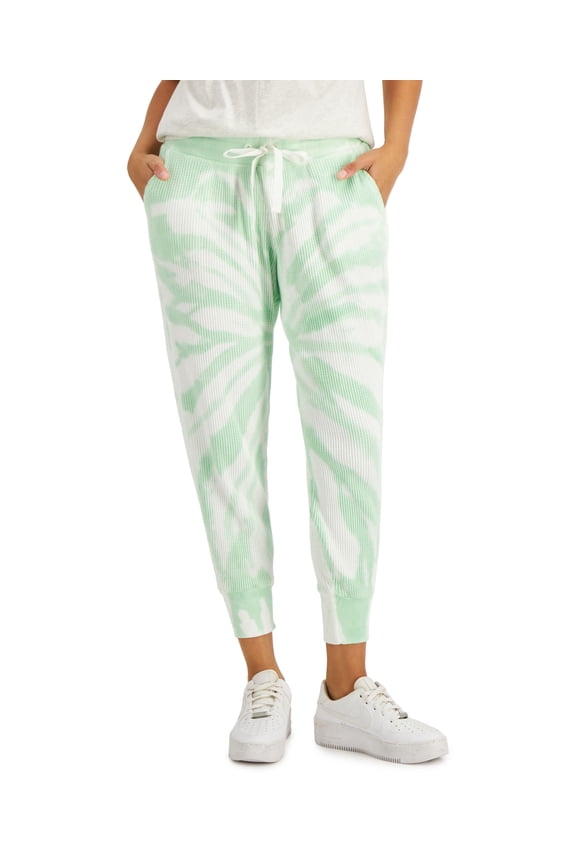 Style & Co Petite Cotton Waffle Knit Jogger Pants Moonlight Jade PM