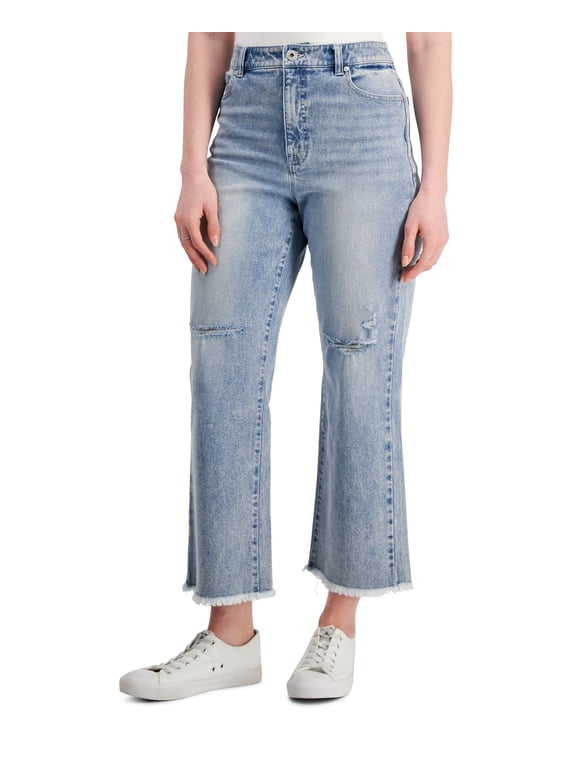 Style & Co Petite Cropped Wide Leg Jeans Flyaway Wash 16P