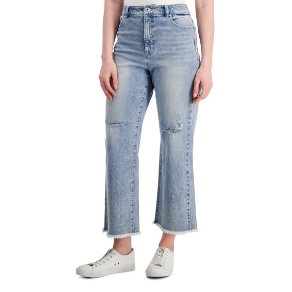 Style & Co Petite Cropped Wide Leg Jeans Flyaway Wash 6P