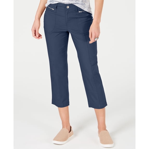 Style & Co Petite Cuffed Capri Pants New Uniform Blue 14P