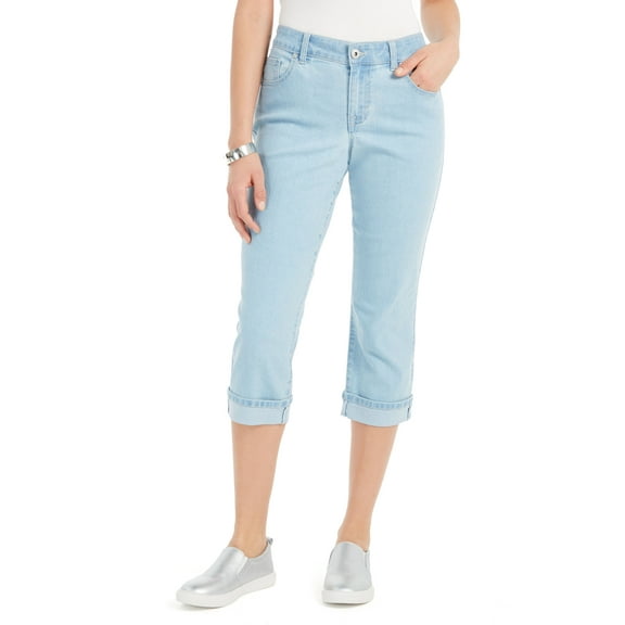 Style & Co Petite Curvy Cuffed Capri Jeans Sedona 8P