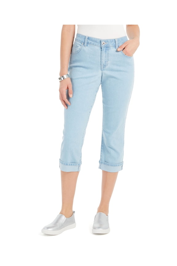 Style & Co Petite Curvy Cuffed Capri Jeans Sedona 8P