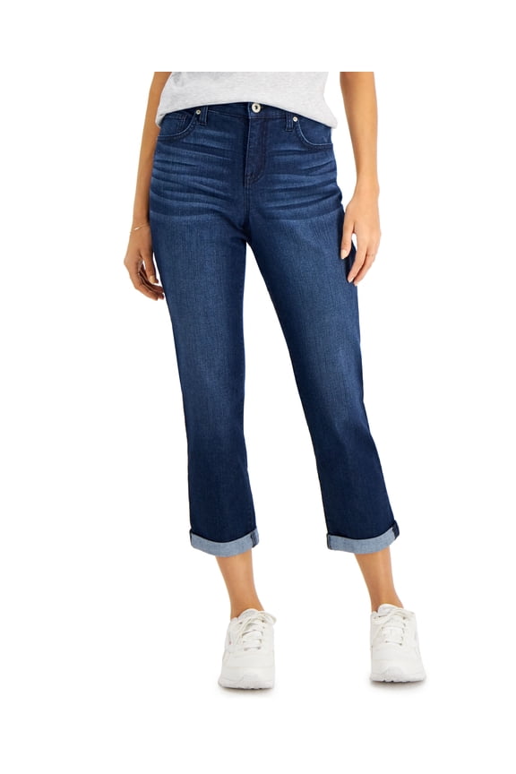 Style & Co Petite Curvy Girlfriend Jeans Fallen Star 4P