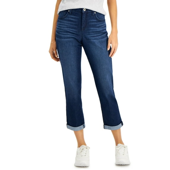 Style & Co Petite Curvy Girlfriend Jeans Fallen Star 8P