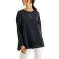 thumbnail image 1 of Style & Co Petite Drop Shoulder Sweatshirt Deep Black PM, 1 of 1