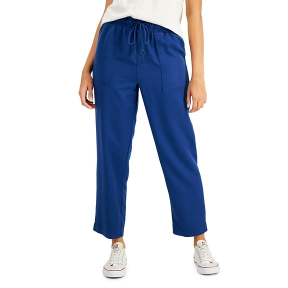 Style & Co Petite Easy Pull On Ankle Pants Mountain Blue PXS