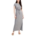 thumbnail image 1 of Style & Co Petite Heather Drawstring Dress Medium Grey Heather PS, 1 of 1