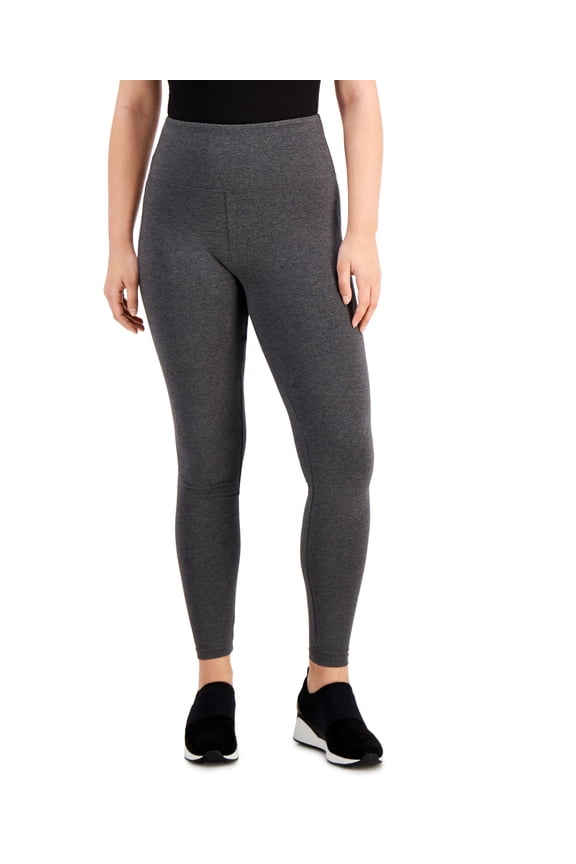 Style & Co Petite High Rise Heather Leggings Charcoal Heather PM