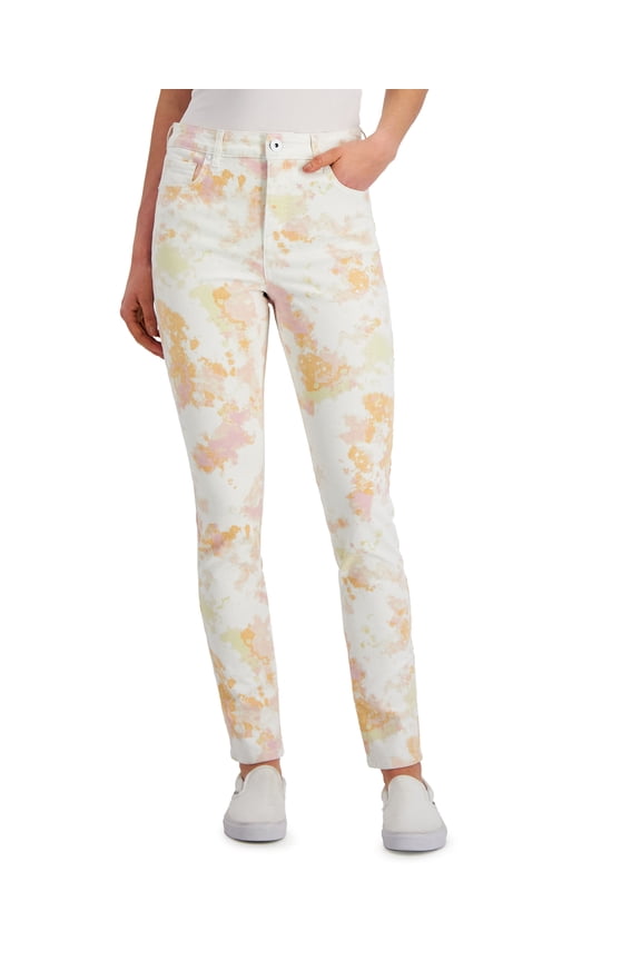 Style & Co Petite High Rise Skinny Jeans Pink Dye 8P