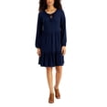 thumbnail image 1 of Style & Co Petite Keyhole Neck Knit Dress Industrial Blue PS, 1 of 1
