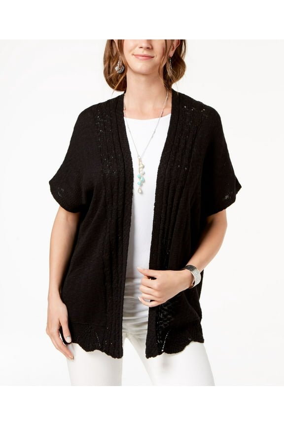 Style & Co Petite Kimono Cardigan Deep Black PXL