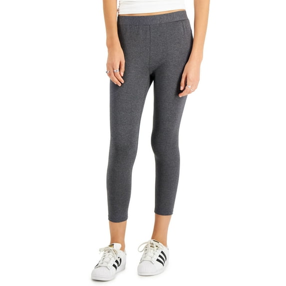 Style & Co Petite Mid Rise Basic Capri Leggings Charcoal Heather PXL