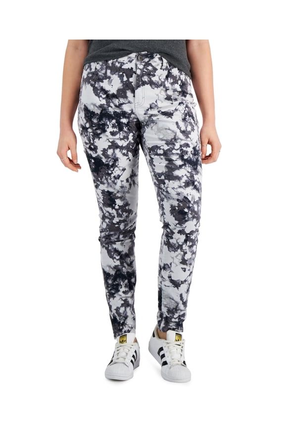 Style & Co Petite Mid Rise Curvy Skinny Jeans Acid Wash Grey 8P