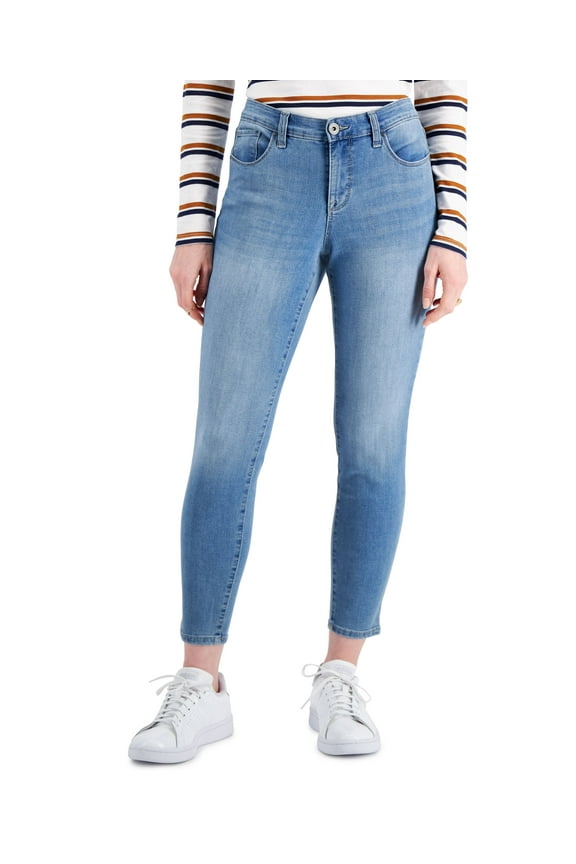 Style & Co Petite Mid Rise Curvy Skinny Jeans True Tears 2P