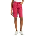 thumbnail image 1 of Style & Co Petite Mid-Rise Raw-Hem Bermuda Shorts Sangria Wine 6P, 1 of 1