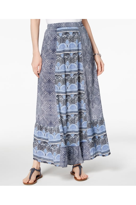 Style & Co Petite Mixed Print Maxi Skirt Global Rhythm PS