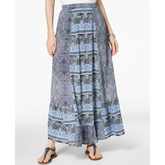 Style & Co Petite Mixed Print Maxi Skirt Global Rhythm PS