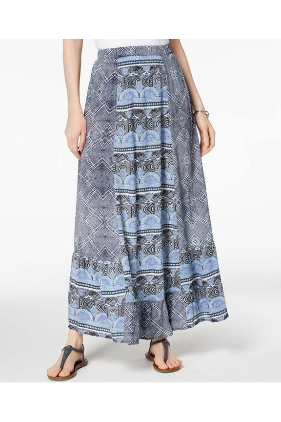 Style & Co Petite Mixed-Print Maxi Skirt Women's Size PXL Hot Pink