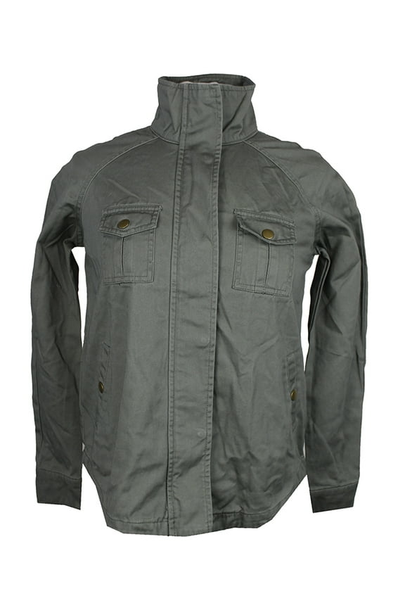 Style & Co Petite Olive Embroidered-Back Utility Jacket PP