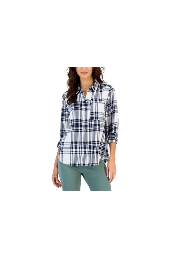 Style & Co Petite Perfect Shirt Winter White PS