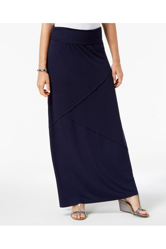 Style & Co Petite Pieced Maxi Skirt Industrial Blue PXS