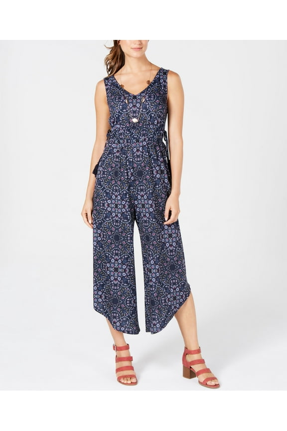 Style & Co Petite Printed Jumpsuit Vacay Tile PS