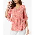 thumbnail image 1 of Style & Co Petite Printed Pleated Top Idealic Paisley PXS, 1 of 1