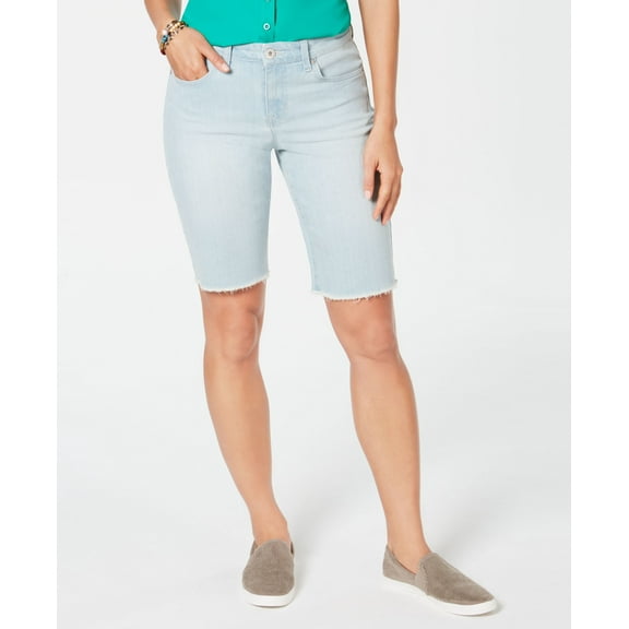 Style & Co Petite Raw Hem Bermuda Shorts Sedona 12P