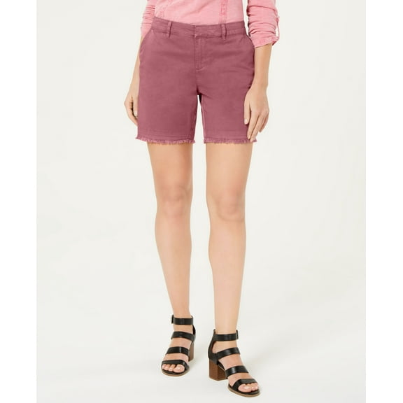 Style & Co Petite Released Hem Chino Shorts Red Salmon 12P