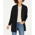 thumbnail image 1 of Style & Co Petite Ribbed Shawl Collar Cardigan Deep Black PM, 1 of 1