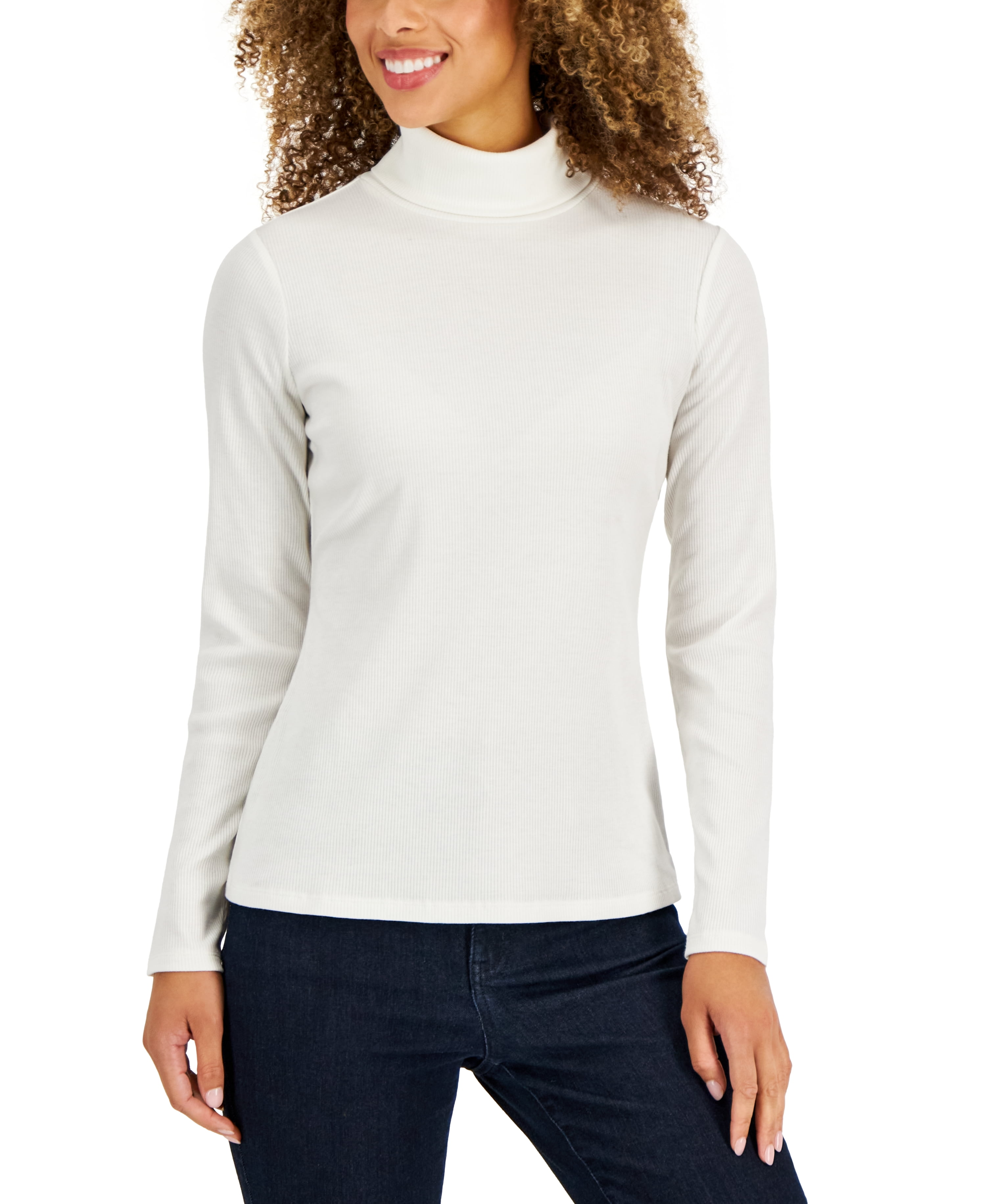 Petite ribbed turtleneck hot sale