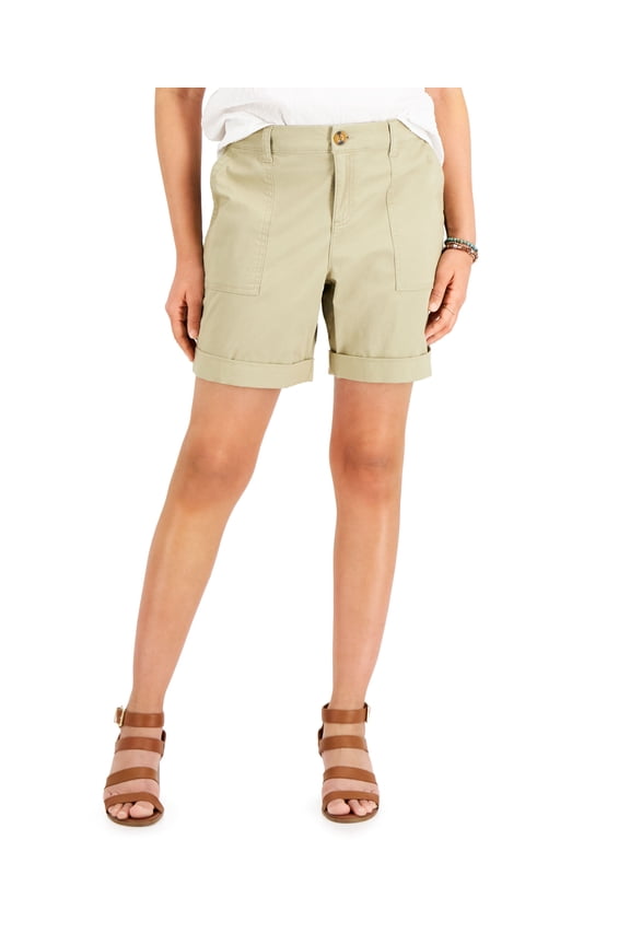 Style & Co Petite Rolled Cuff Bermuda Shorts Costa Rica Sand 16P
