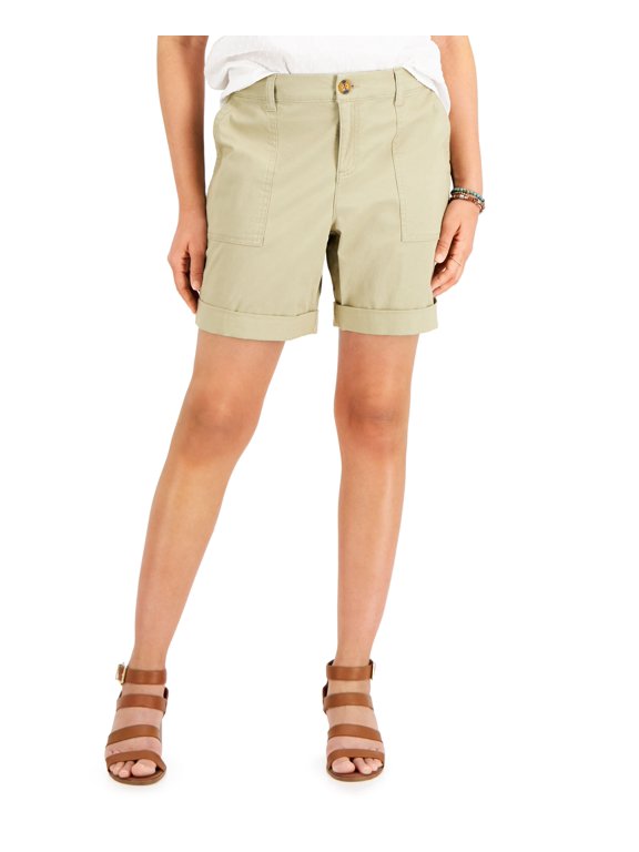 Style & Co Petite Rolled Cuff Bermuda Shorts Costa Rica Sand 16P
