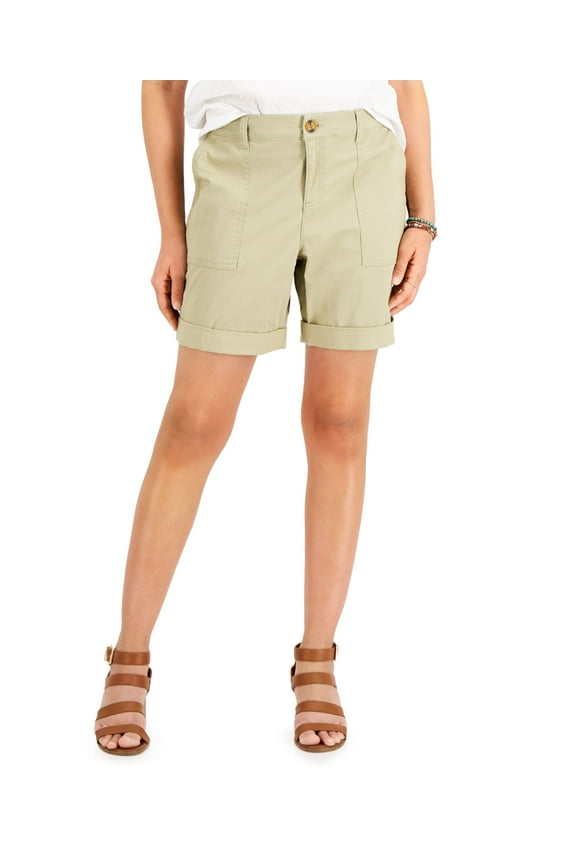 Style & Co Petite Rolled Cuff Bermuda Shorts Costa Rica Sand 8P