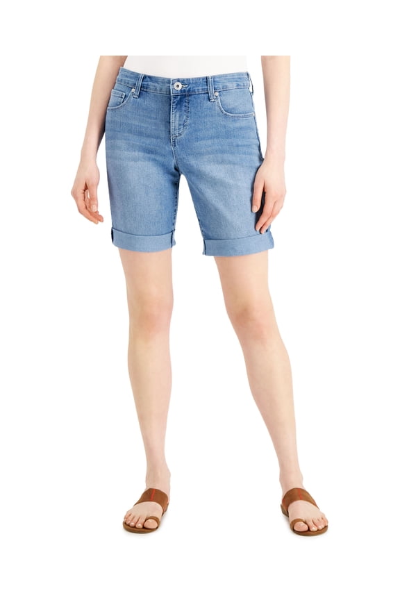 Style & Co Petite Rolled Cuff Bermuda Shorts Dreamscape 8P