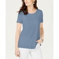 thumbnail image 1 of Style & Co Petite Ruffled Hem Top Blue Fog PS, 1 of 1