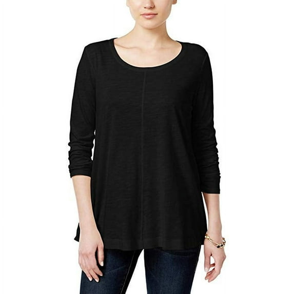 Style & Co. Petite Scoop-Neck Top Deep Black PM